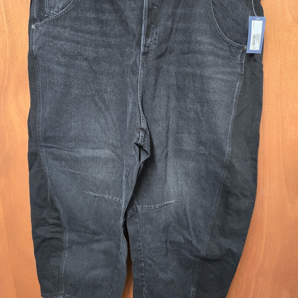 Women's High-Rise Curved Leg Barrel Jeans - Black 24